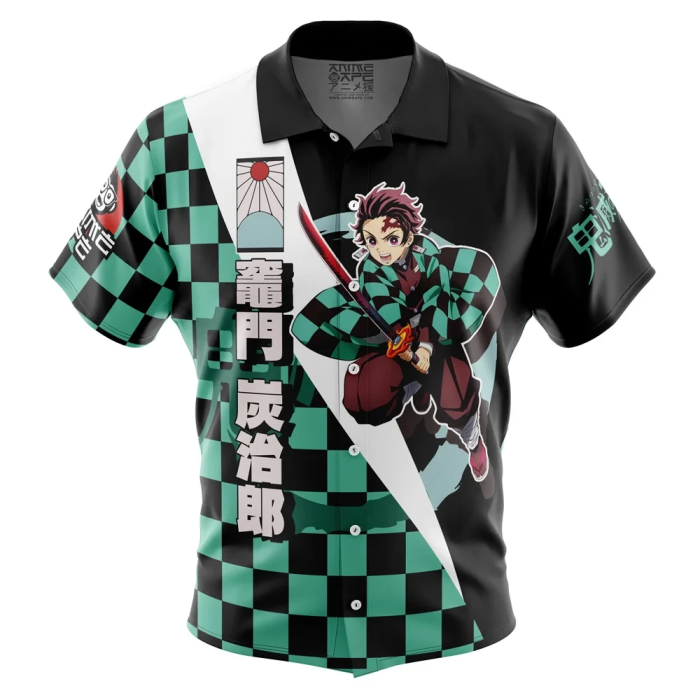 ������� Kamado Tanjiro Haori Demon Slayer Button Up Hawaiian