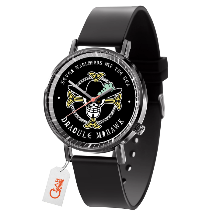 ���� Dracule Mihawk Symbol Leather Band Wrist Watch Personalized