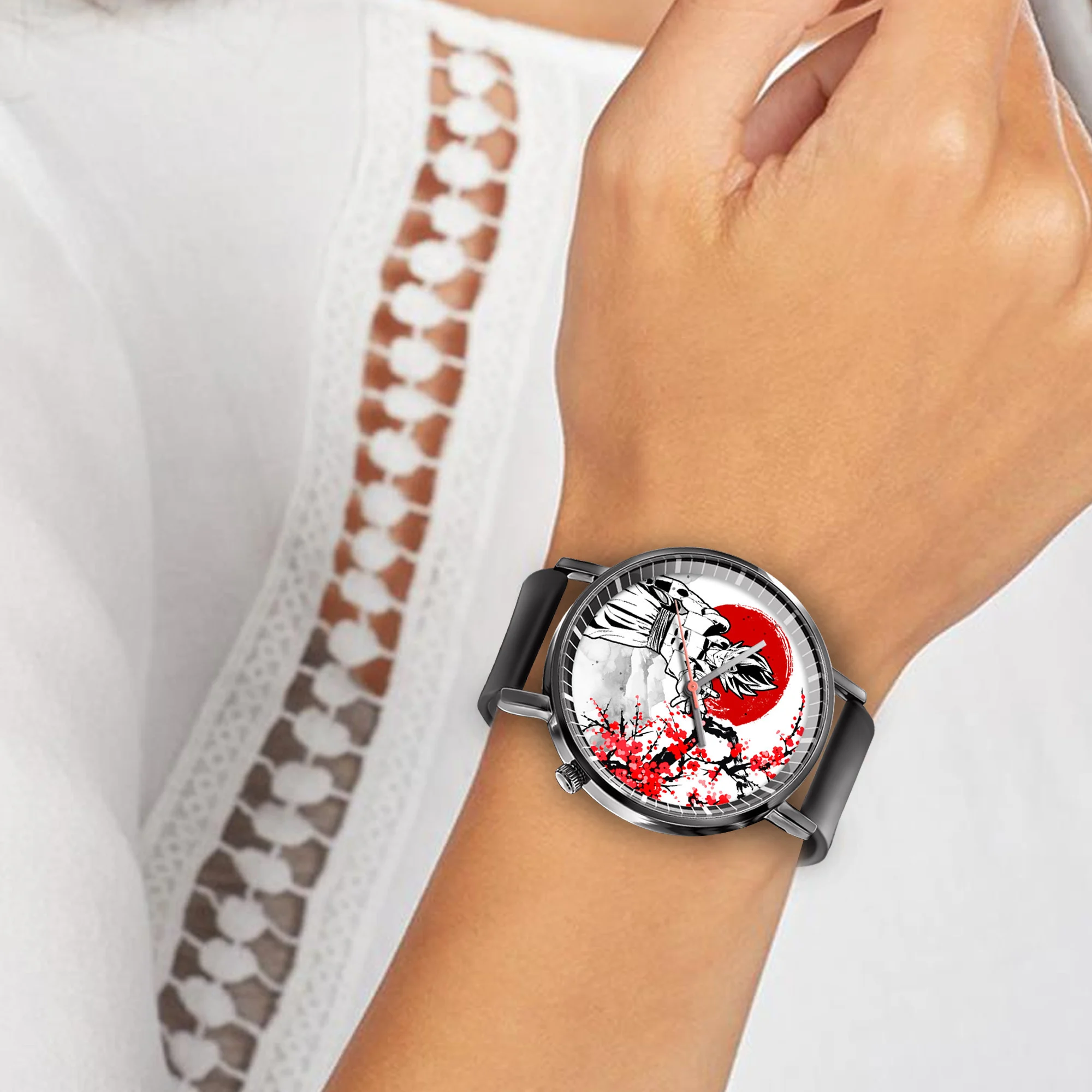 ���� Dragon Ball Gogeta Leather Band Wrist Watch Japan Cherry Blossom