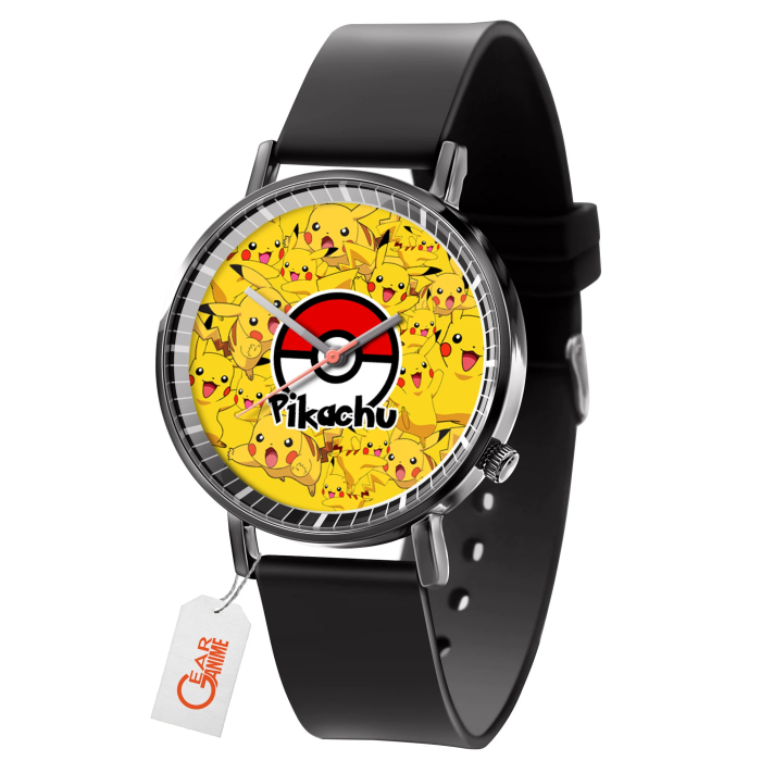 ���� Pikachu Leather Band Wrist Watch Personalized